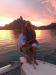 Dream vacation - Randy Lee & Lisa aboard a sailing catamaran off the coast of Bora Bora in the south Pacific.